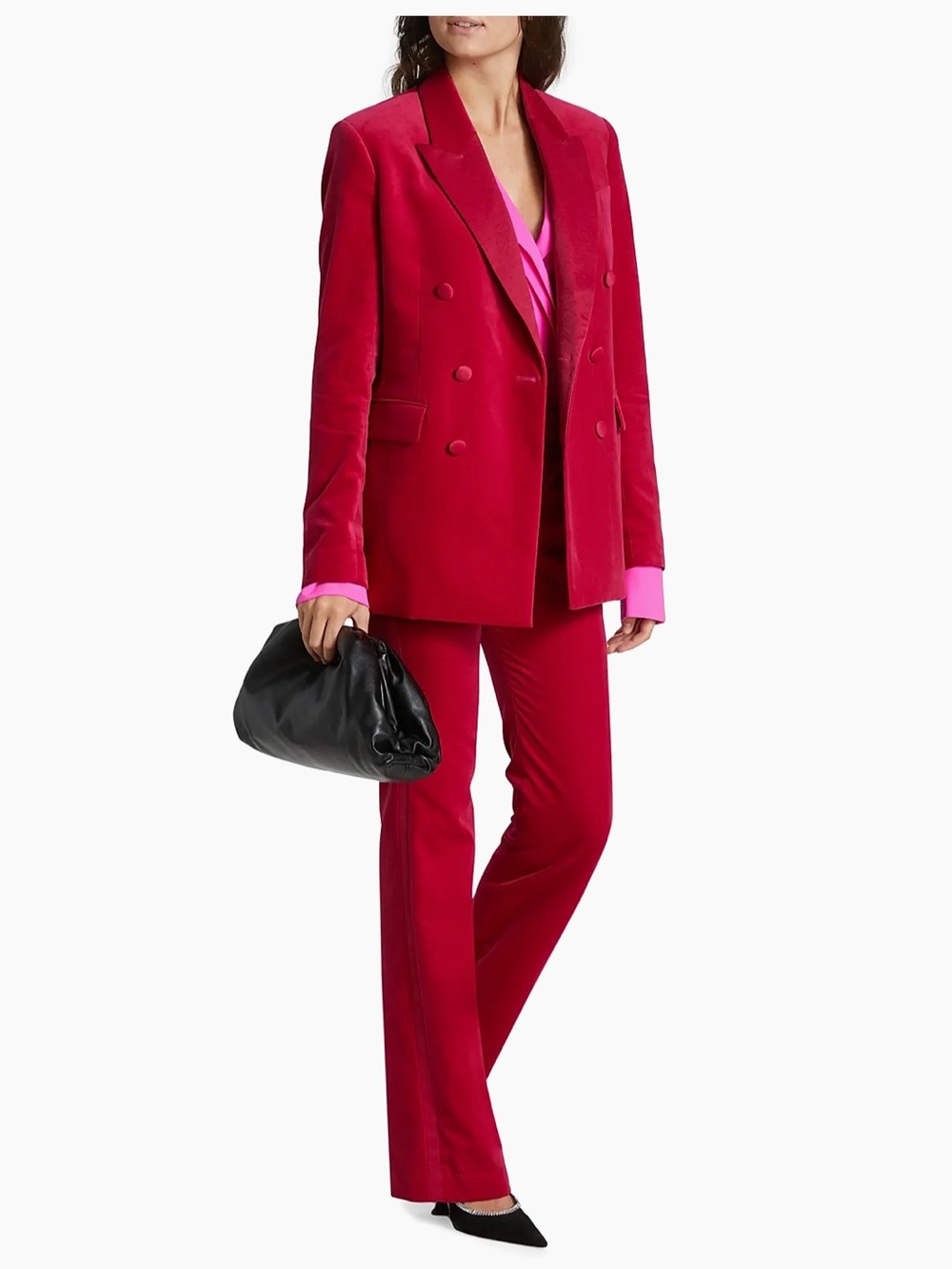 A.L.C Declan Double-Breasted Velvet Blazer Jacket